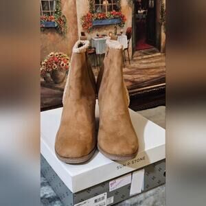 Sun + Stone Camillia Ankle Wedge Booties